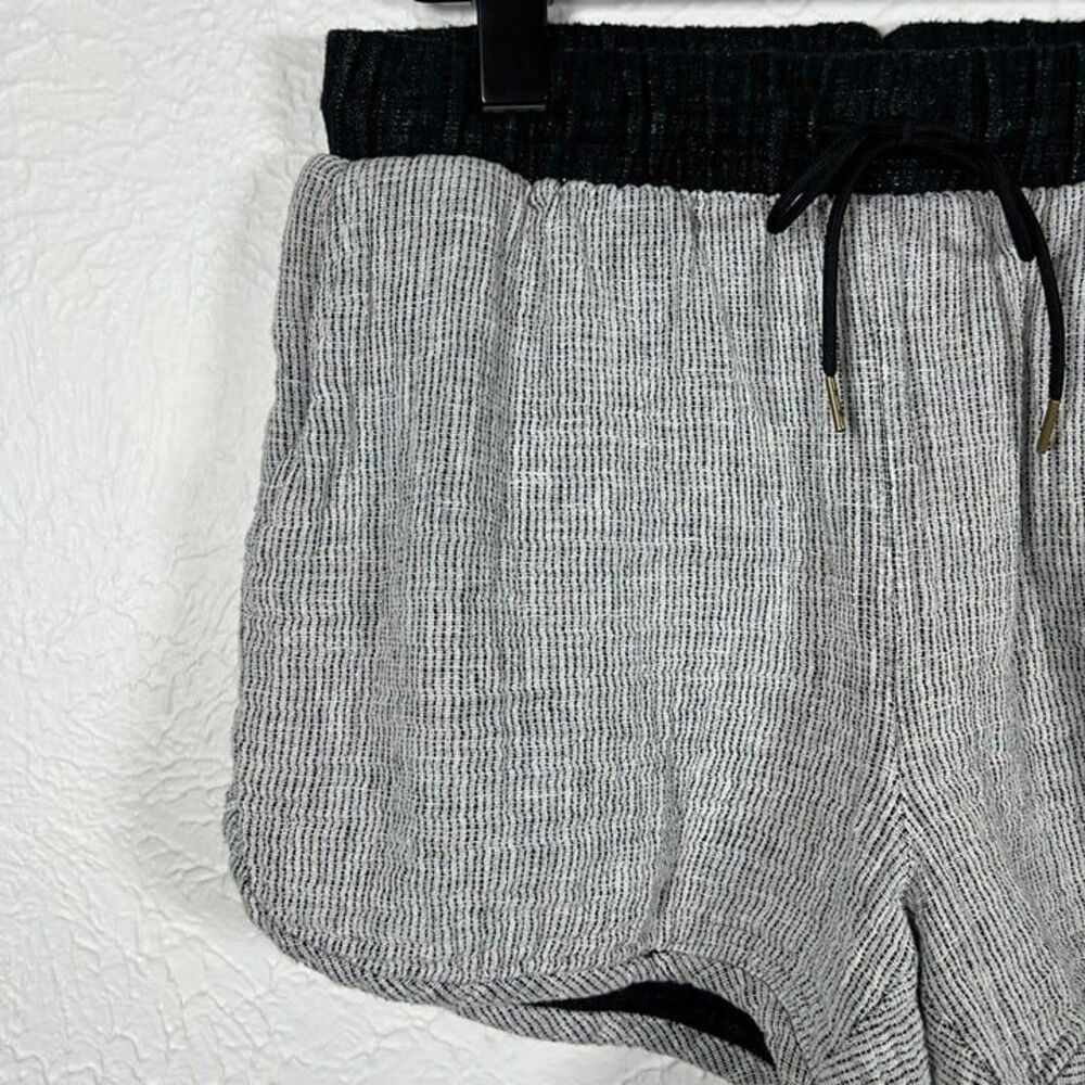 Madewell Comfy Linen Cotton Drawstring Pocket Shorts Black White Size Small - Picture 5 of 12